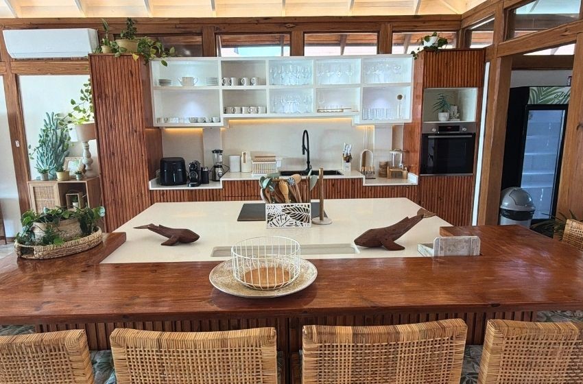 Kitchen with bar stools 