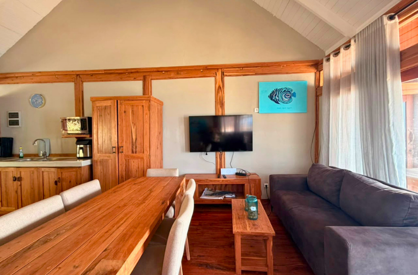 lounge with TV at Makana 7A in Ponta Mamoli