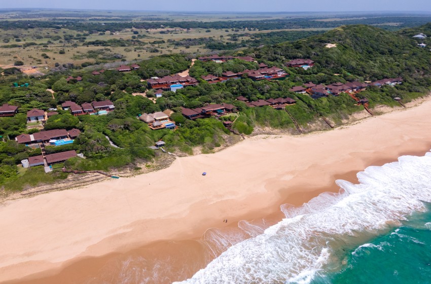 aerial shot of Aloha estate in Ponta Mamoli